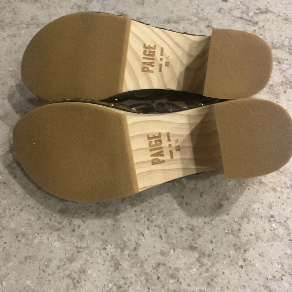 NWOT PAIGE Jules Crisscross Platform Real Calf Hair Sandals Size 8.5